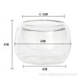 Promotional Gift Glassware Double Wall Handle Glass Tea Cup